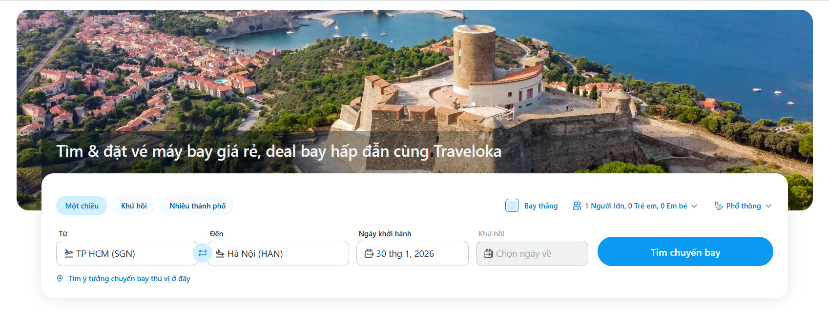 Đặt vé Vietnam Airlines thuận tiện với Traveloka